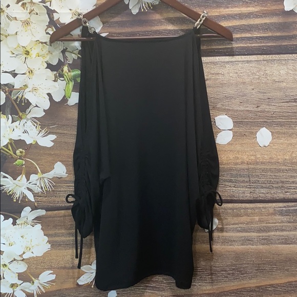 MICHAEL KORS Cold-shoulder Chain-link Blouse - Picture 6 of 7